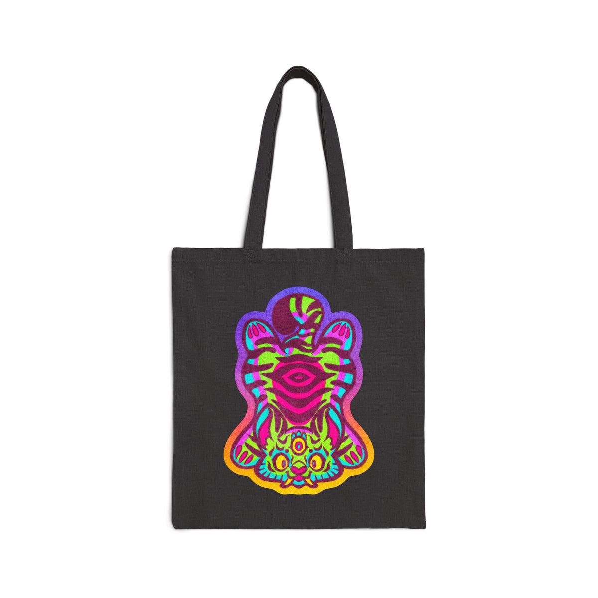 Tibetan Tiger Third Eye Psychedelic Cotton Canvas Tote Bag