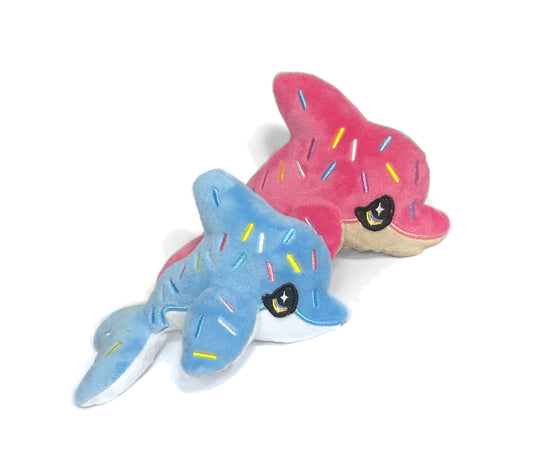 Sprinkle Cookie Dolphin Plushie Kawaii Tiny Plush Cute Fluffy Pastel Circus Clowncore MADE TO ORDER