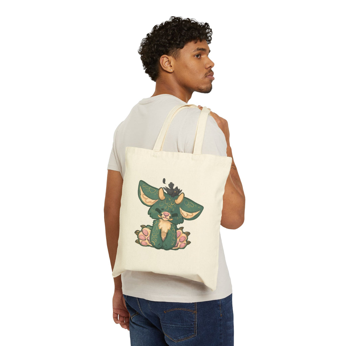 Goblin Woodland Creature Kawaii Toe Beans Paw Pad Cotton Canvas Tote Bag