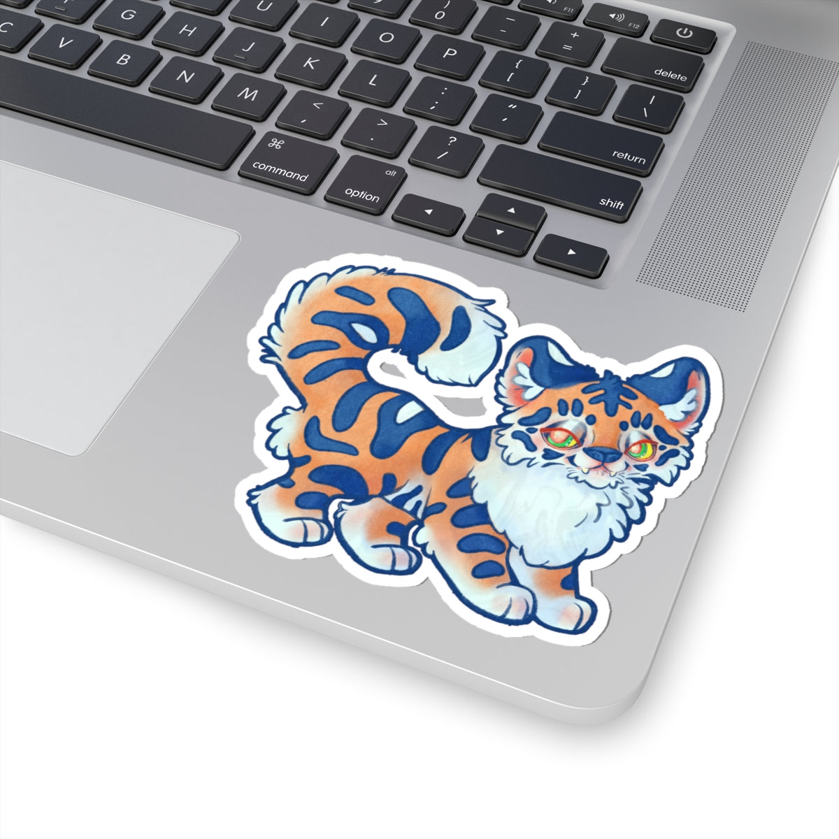Tiger Kawaii Fantasy Die-Cut Vinyl Sticker 4in Wildlife Cute Fluffy Feline