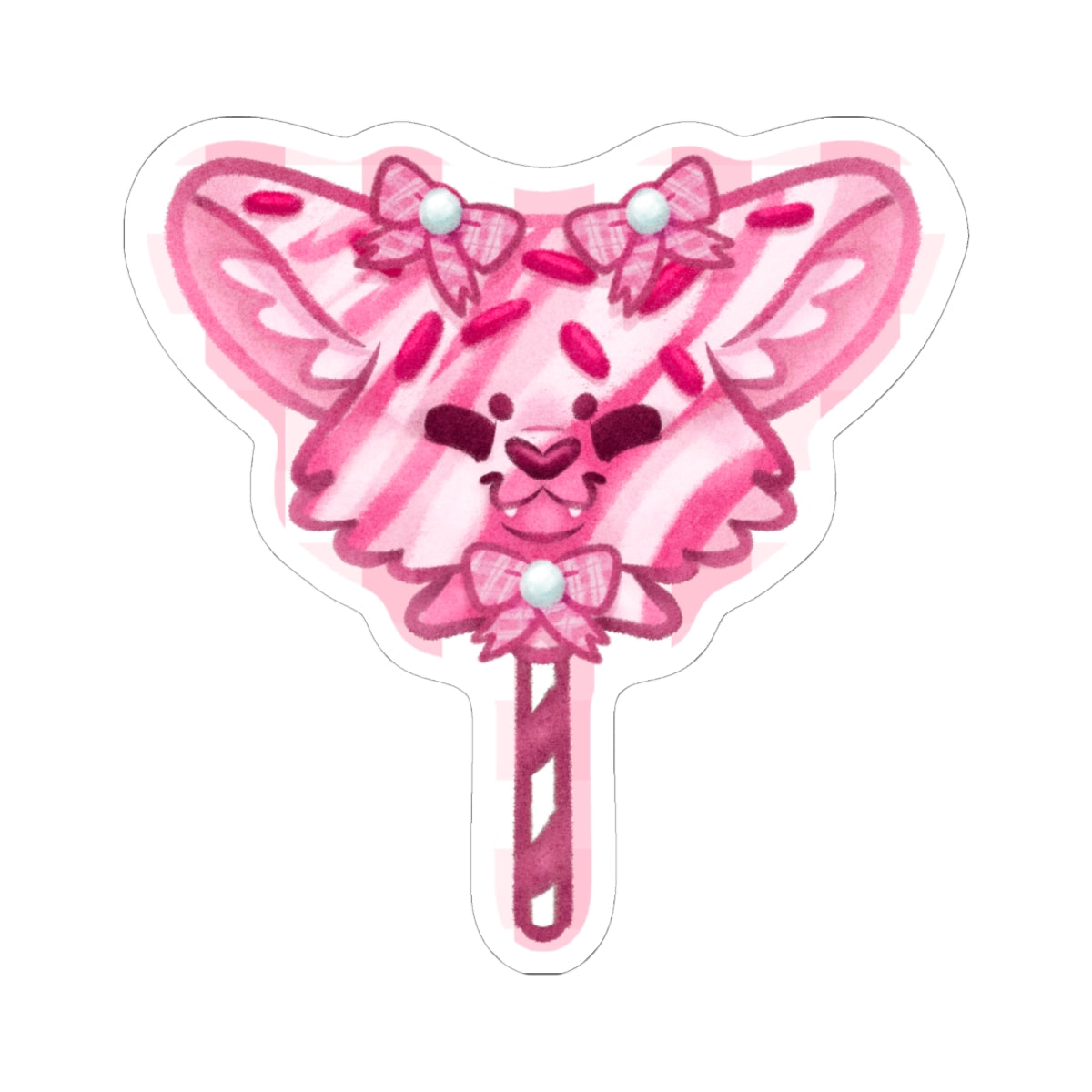 Cake Pup Raspberry Dessert Kawaii Cutie Die-Cut Vinyl Sticker 4in