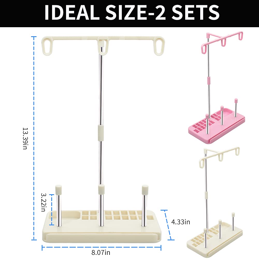 Thread Holders, Embroidery & Sewing Machine 3-Spool Thread Rack, 2-Pack