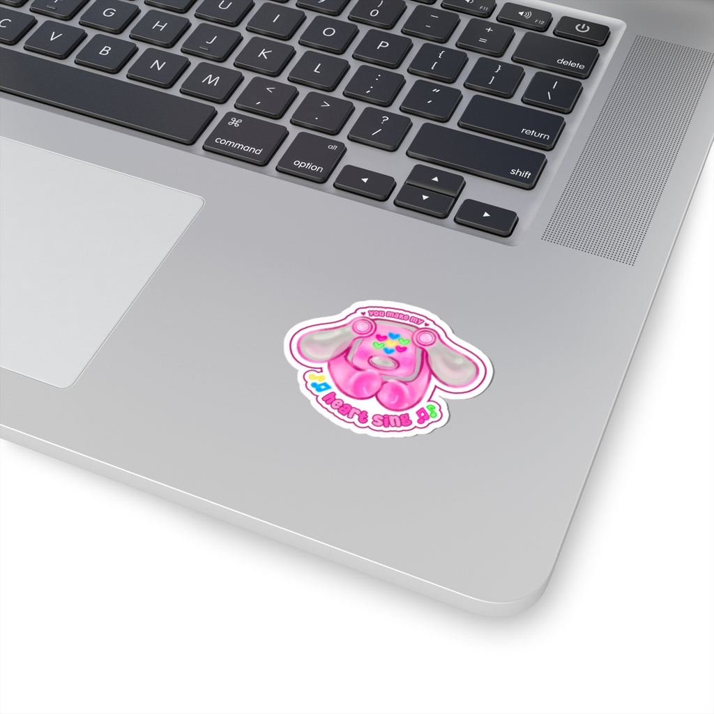 You Make My Heart Sing iDog Y2K Music Valentine Love Kawaii Cutie Die-Cut Vinyl Sticker 4in