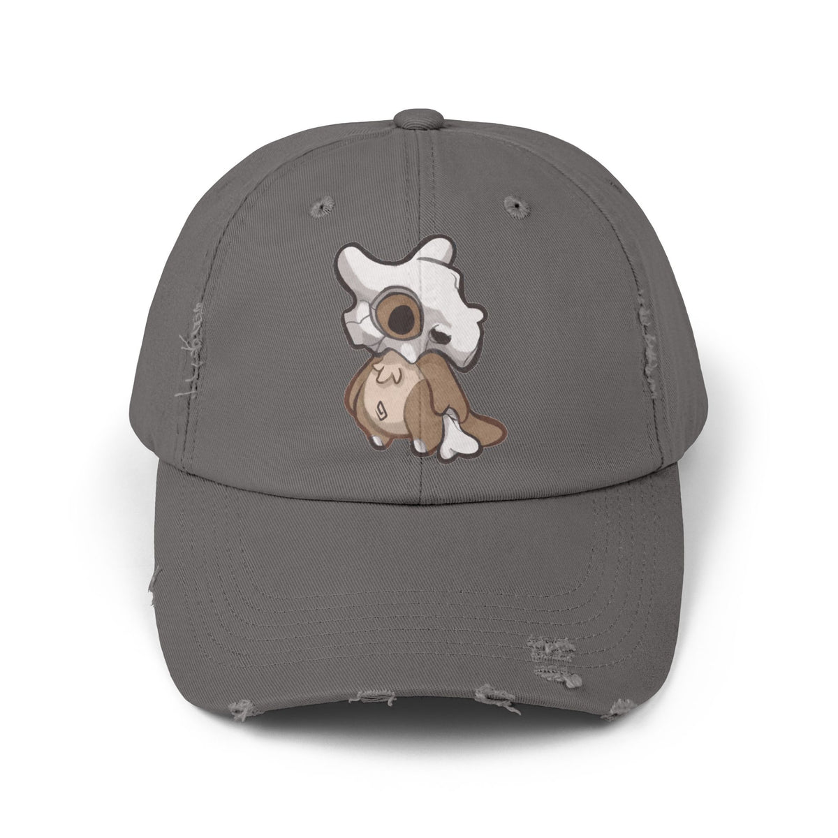 Cubone Monster Skull Fanart Cap | Distressed Baseball Hat