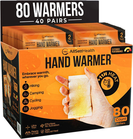 Hand Warmers 40 Pairs Air Activated 11 Hours of Heat Handwarmers Pack | Hot Hands Hand Warmers Bulk