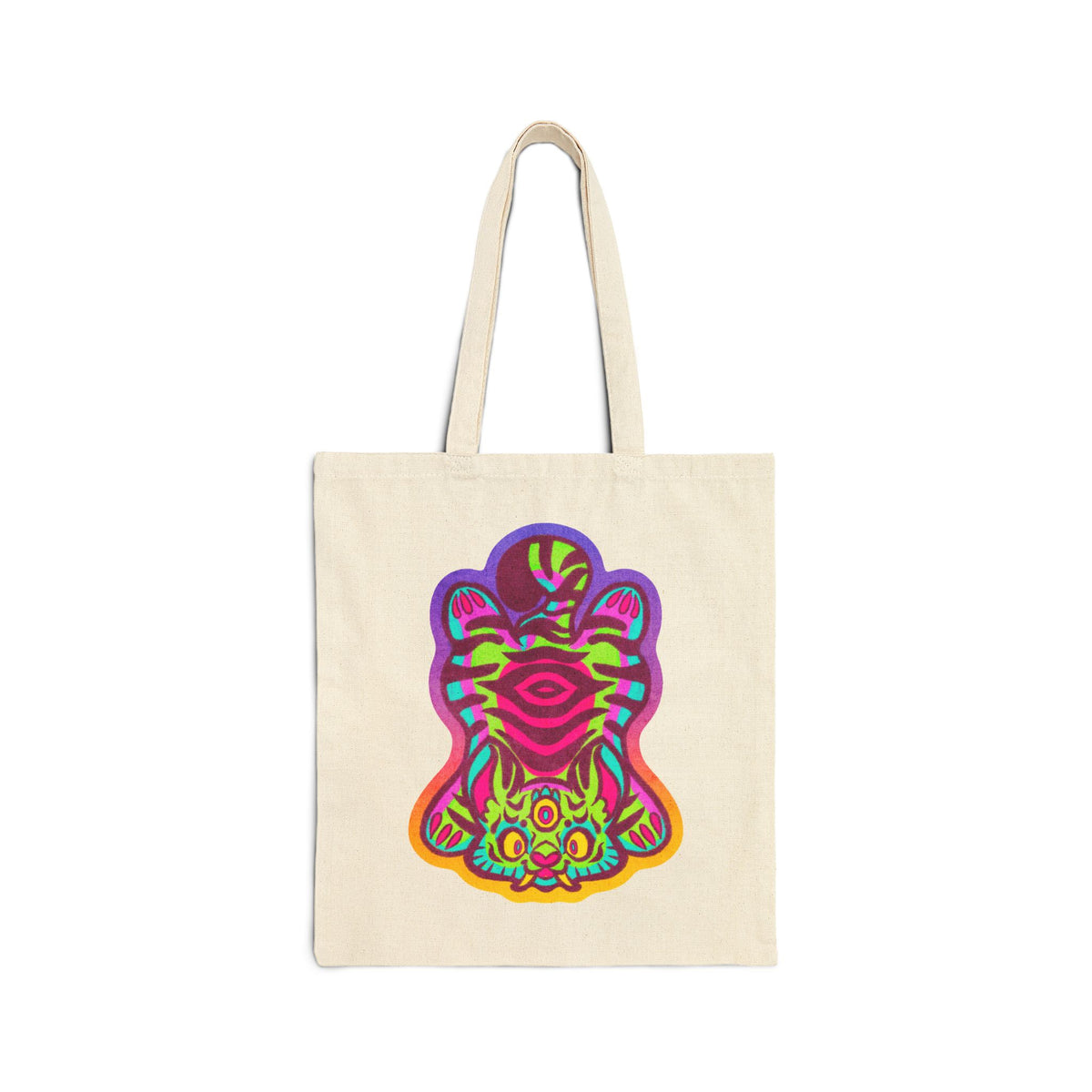 Tibetan Tiger Third Eye Psychedelic Cotton Canvas Tote Bag