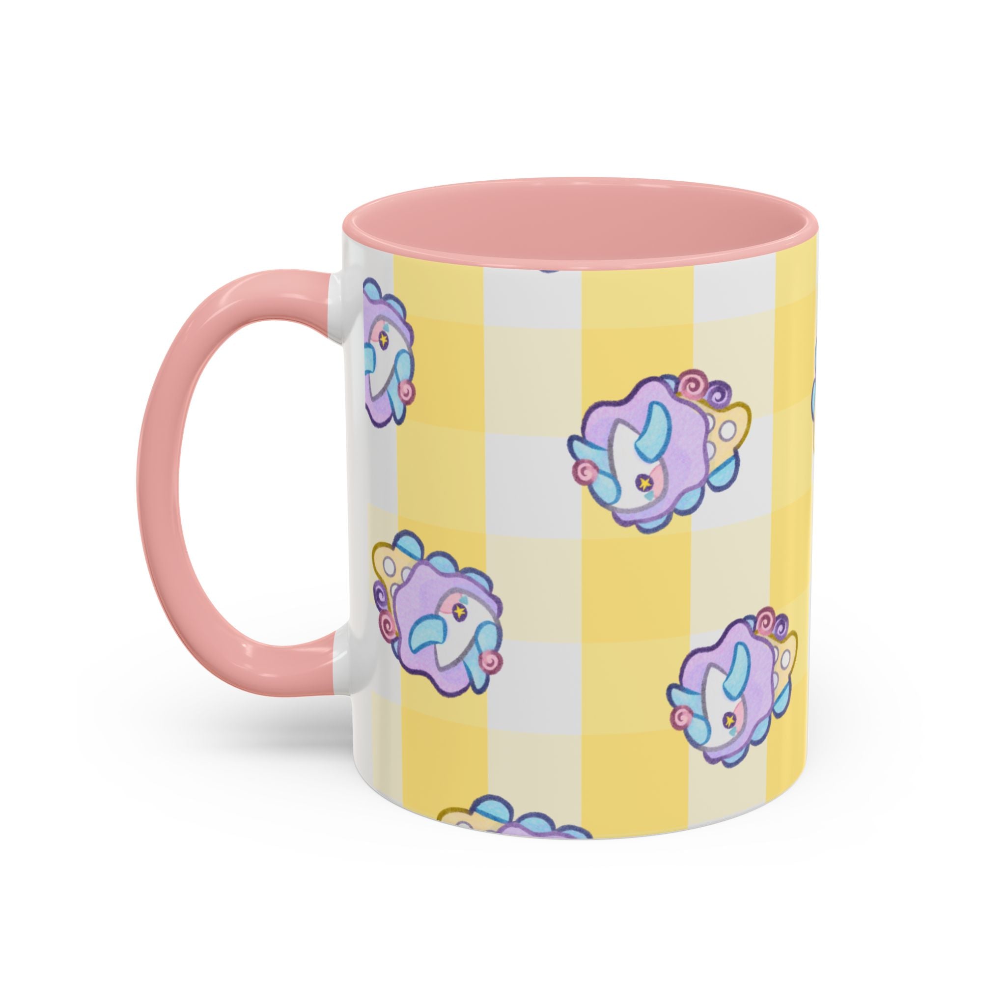 Funceratops Cute Pastel Circus Coffee Mug - 11oz Coffee Cup Kitschy Circuscore Clowncore Dinosaur Triceratops Tea Cup