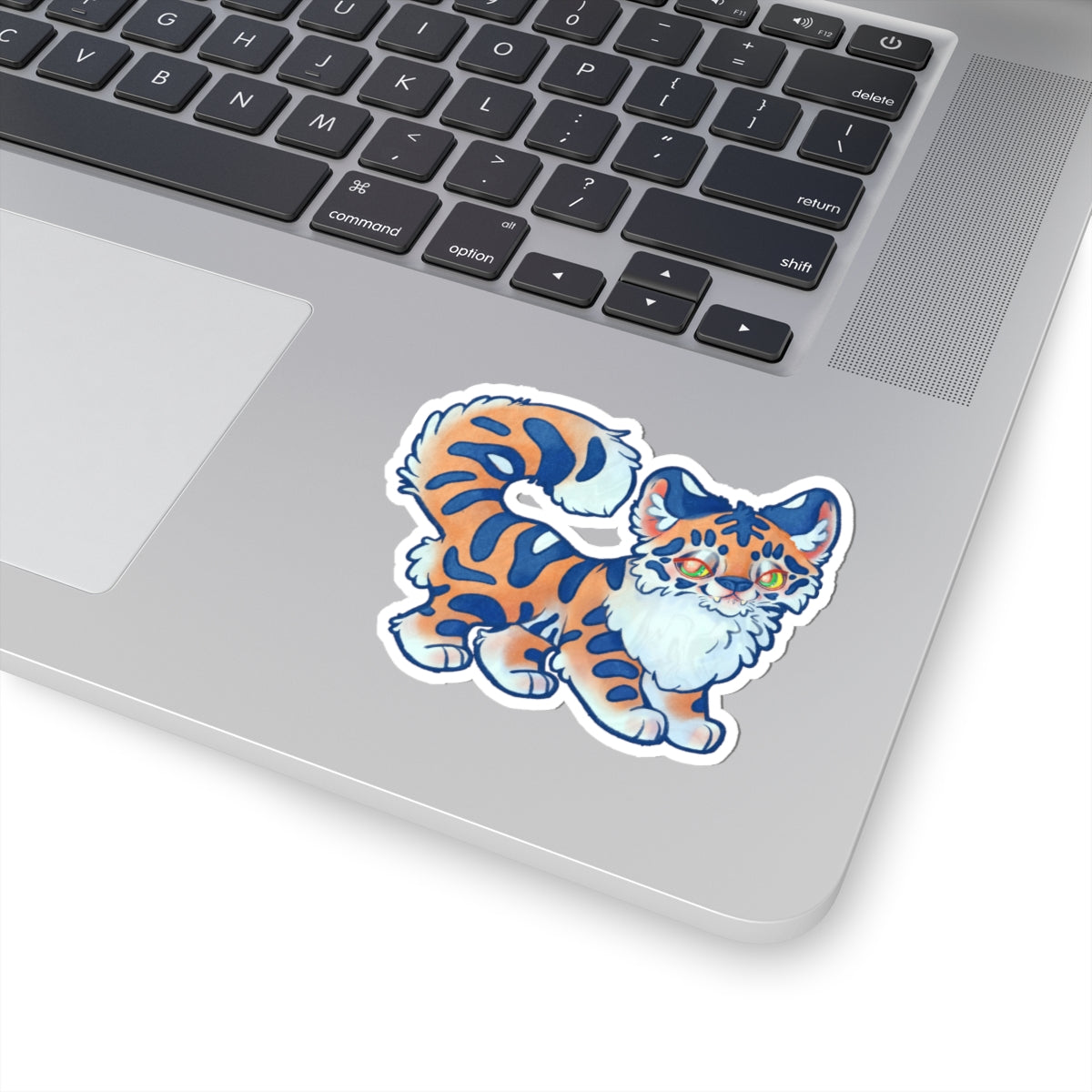 Tiger Kawaii Fantasy Die-Cut Vinyl Sticker 4in Wildlife Cute Fluffy Feline