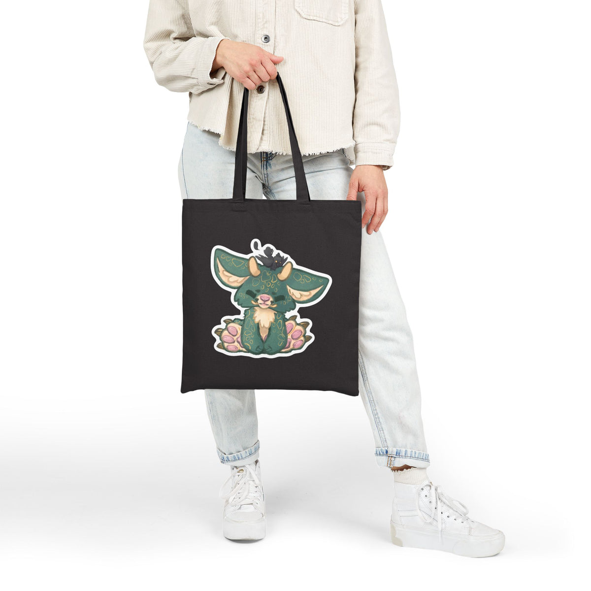 Goblin Woodland Creature Kawaii Toe Beans Paw Pad Cotton Canvas Tote Bag