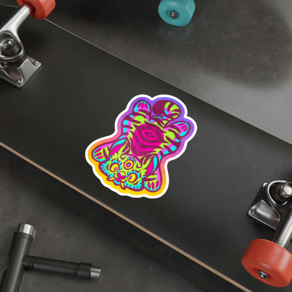 Tibetan Tiger Third Eye Psychedelic Kawaii Cutie Die-Cut Vinyl Sticker 6in