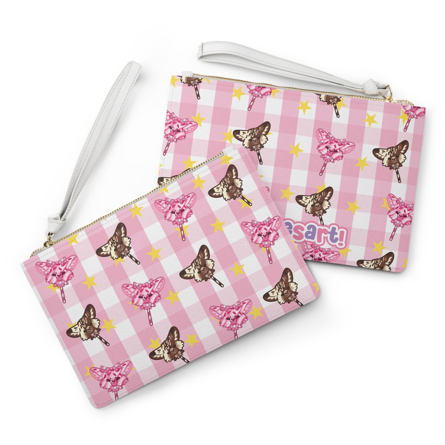 Cake Pup Dreams Clutch Bag - Pink Gingham
