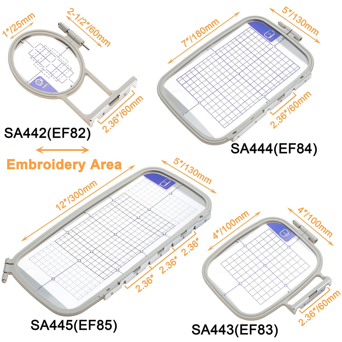 Embroidery Machine Hoop SA444 with 5"x7" Embroidery Area Compatible with Brother PE900 SE2000 PE800 SE1900 SE1950 PE780D 770 700 750D SE1800 Innovis1250D