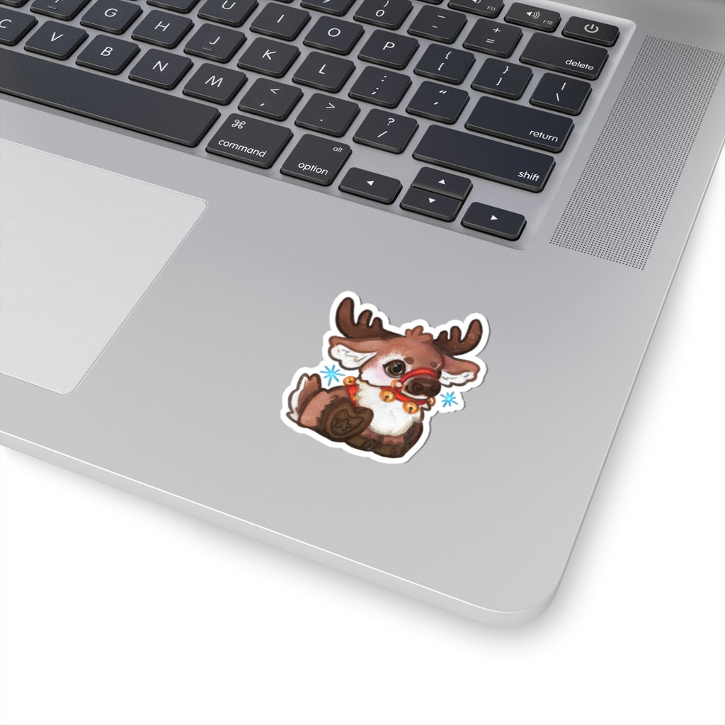 Jingle Bells Reindeer Kawaii Christmas Cutie Holiday Die-Cut Vinyl Sticker 4in