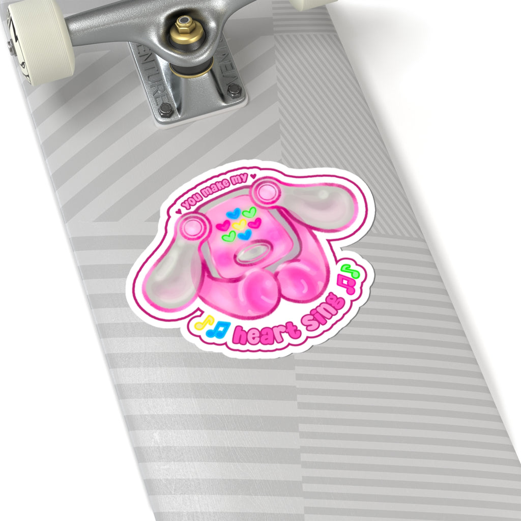 You Make My Heart Sing iDog Y2K Music Valentine Love Kawaii Cutie Die-Cut Vinyl Sticker 4in