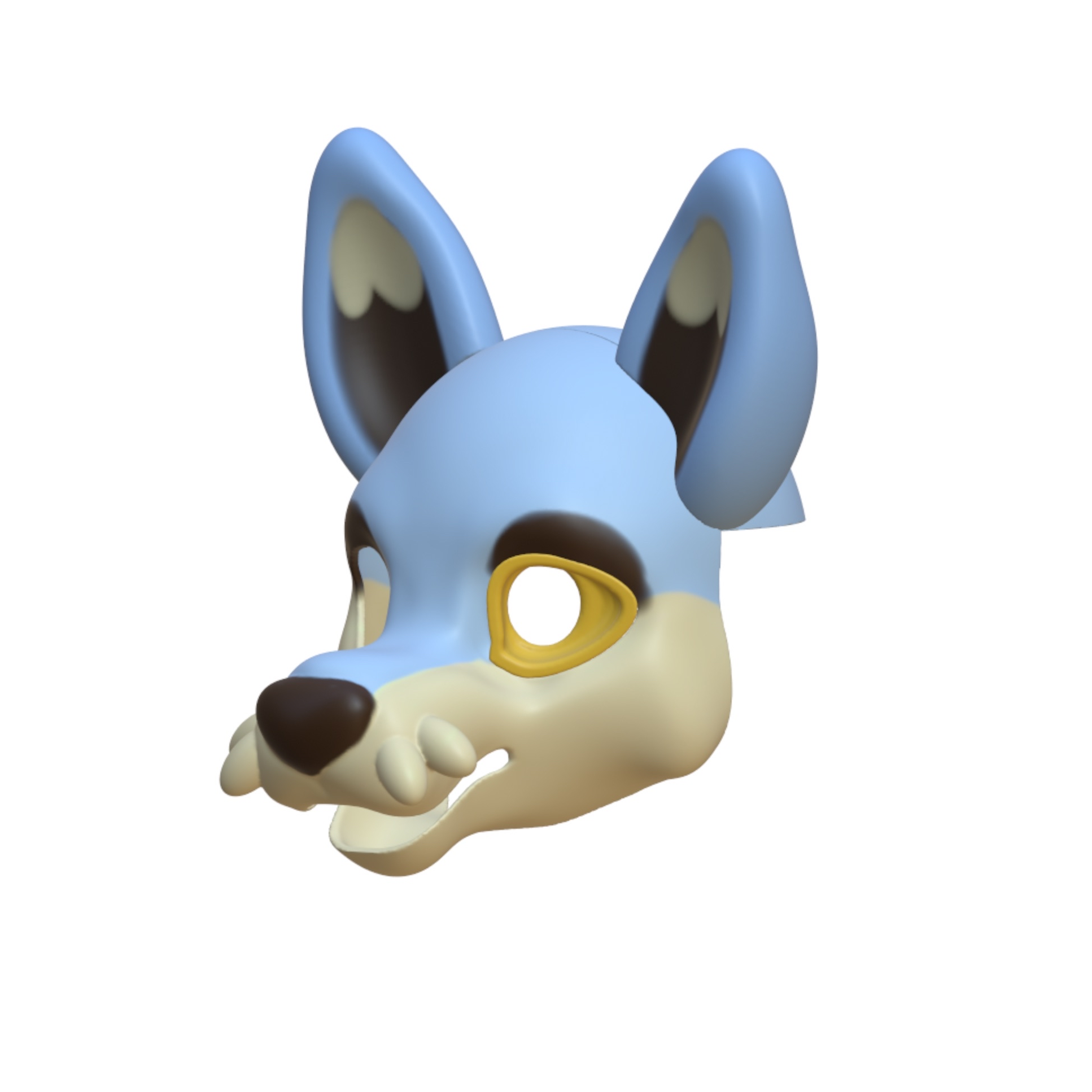 Cutie Fursuit Head 002 STL Files 3D Print Mask Base Short Snout Canine Lupe Doll (Digital Download)
