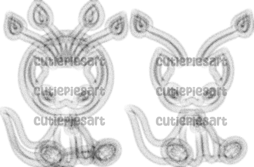 Alien Aisha Art Base P2U - Nostalgic Y2K Virtual Pet Digital Furry Lineart