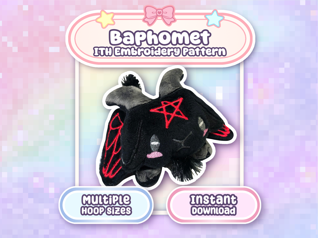 Baphomet ITH Embroidery Plush Pattern 4x4 5x7 - PERSONAL USE