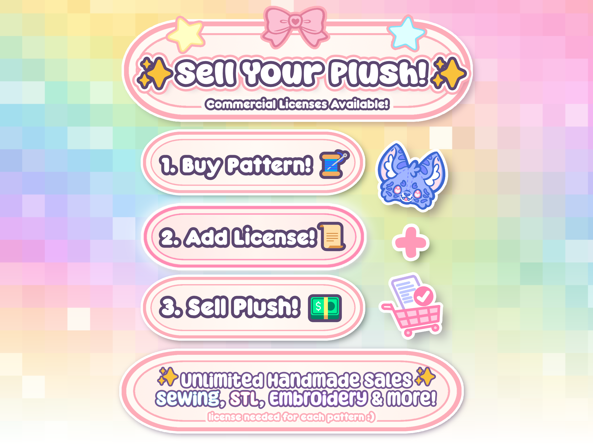 Purple Blob Monster ITH Embroidery Machine Pattern 4x4 5x7 6x10