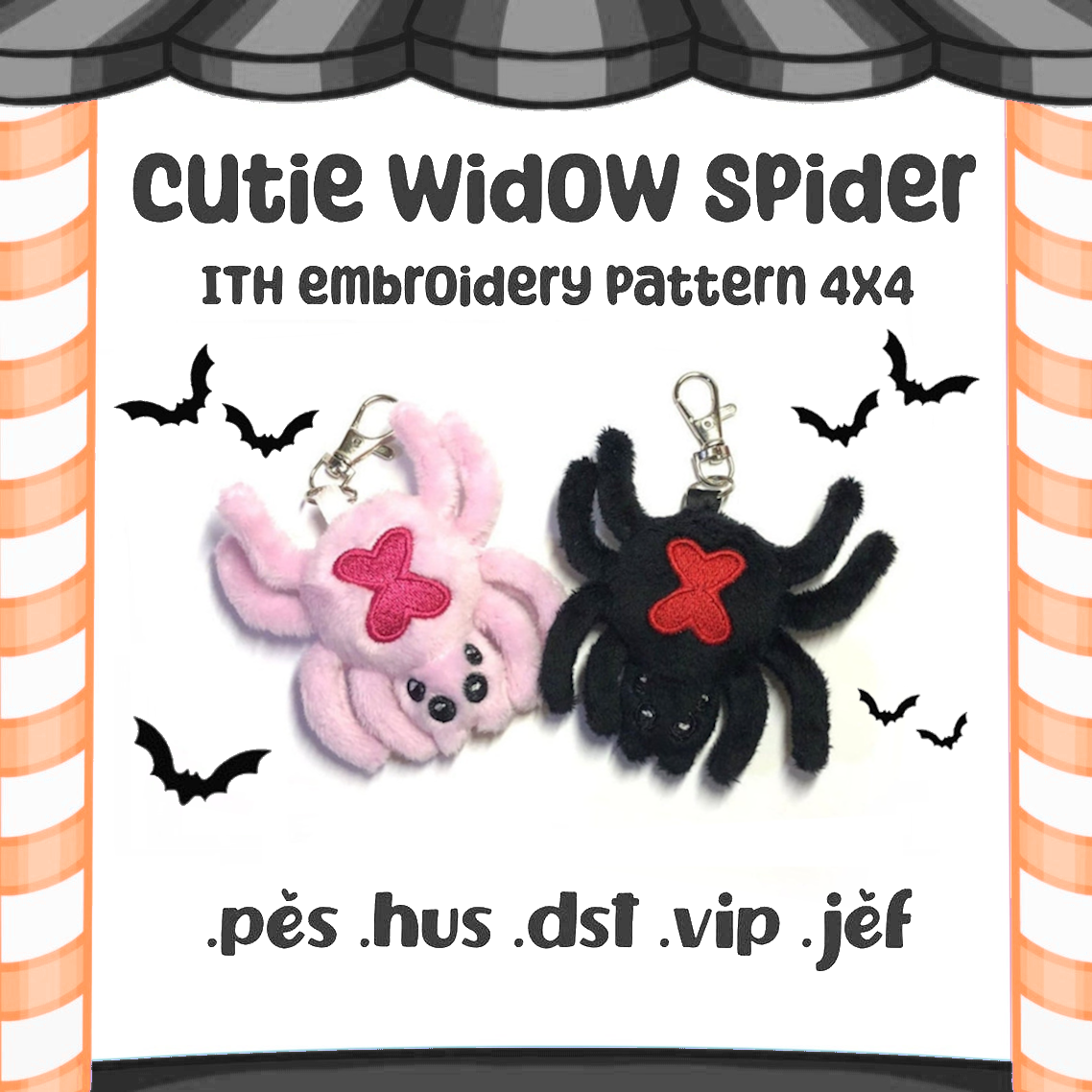 Cutie Widow Spider ITH Plush Embroidery Machine Pattern 4x4