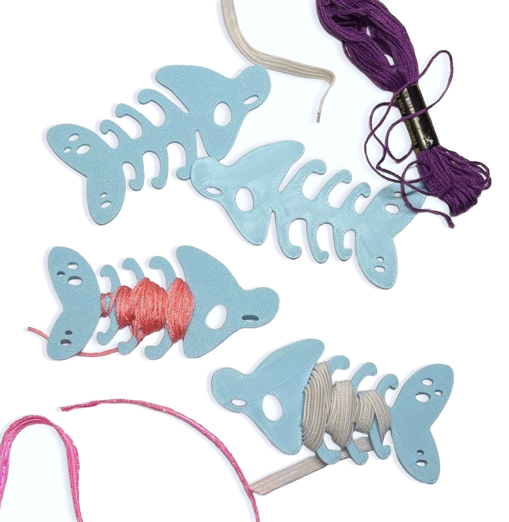 Fish Bones Skelly Thread Minder Bobbin Embroidery Floss Yarn Ribbon Elastic Sewing Notion