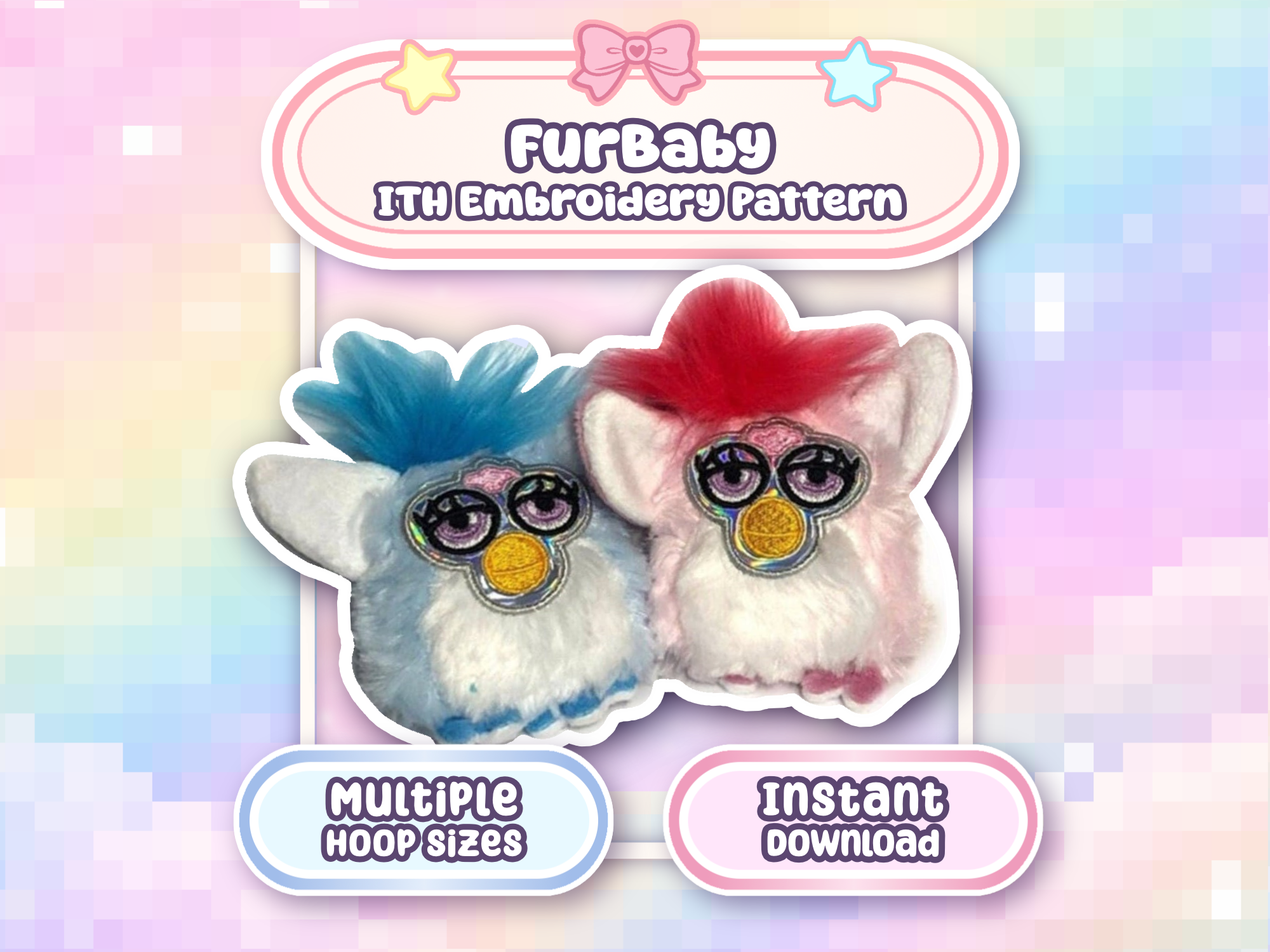 Fur Baby Y2K ITH Plush Embroidery Machine Pattern 4x4 5x7 6x10