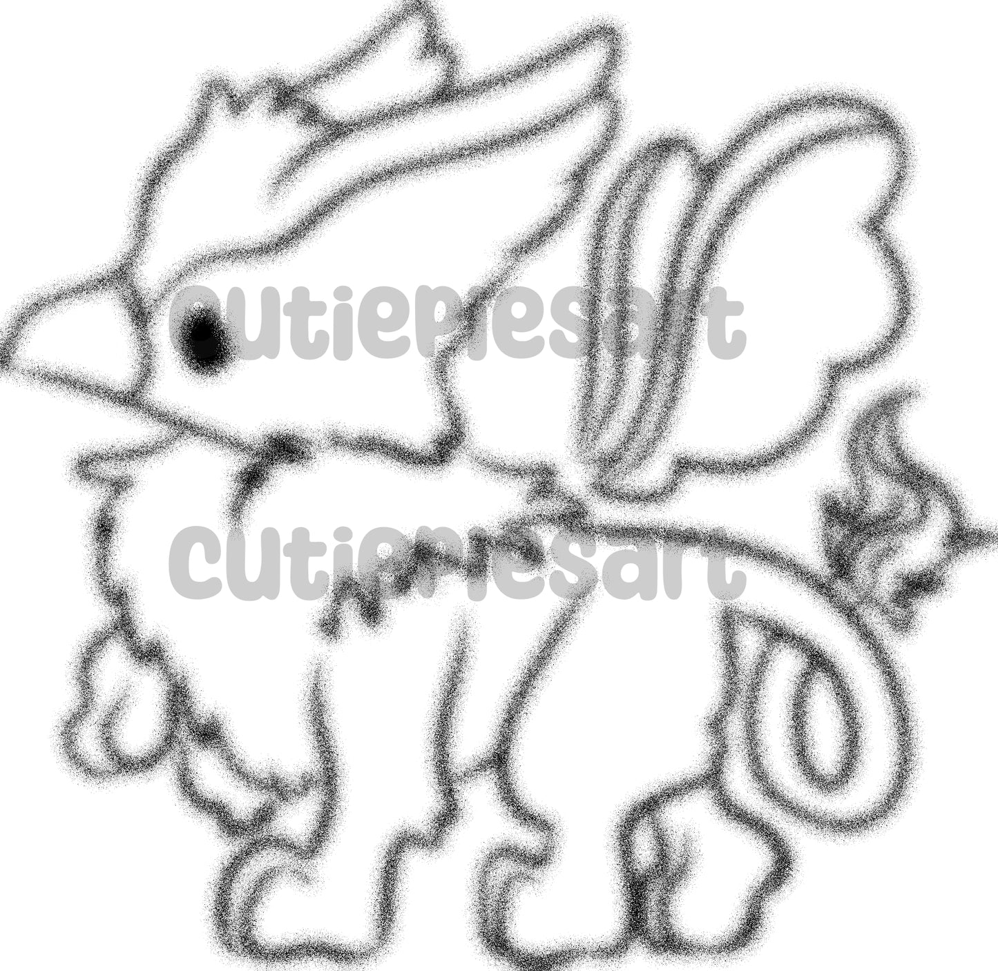 Griffin Art Base P2U - Nostalgic Y2K Virtual Pet Digital Stamp Furry Art Lineart