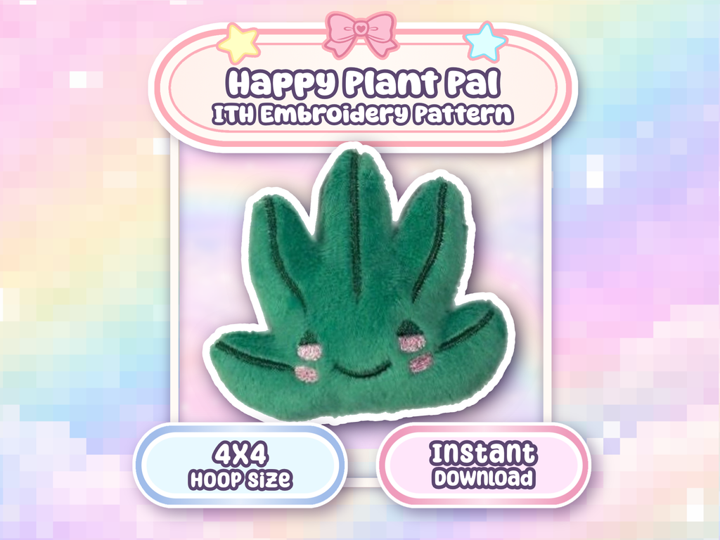 ITH Happy Plant Pal Plush Embroidery Machine Pattern 4x4