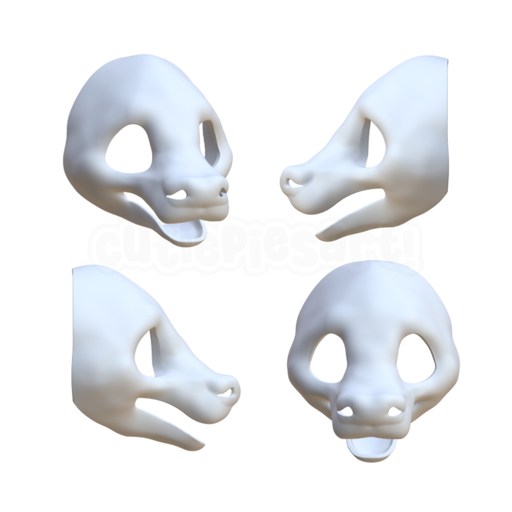 Hyena Cutie Fursuit Head 004 STL Files 3D Print Mask Base Open Mouth Striped Hyena Art Doll (Digital Download)