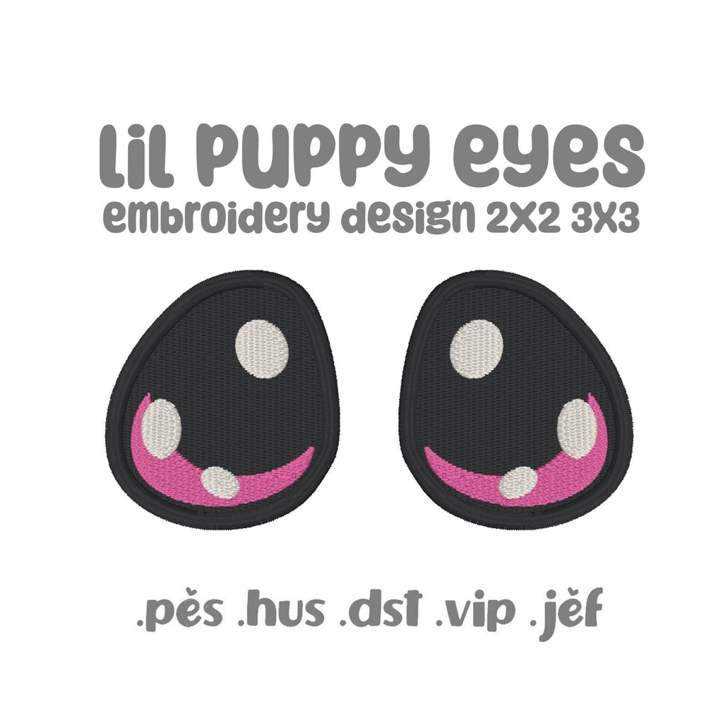 Puppy Eyes Pattern 4x4 Embroidery Machine Design Kawaii DIY