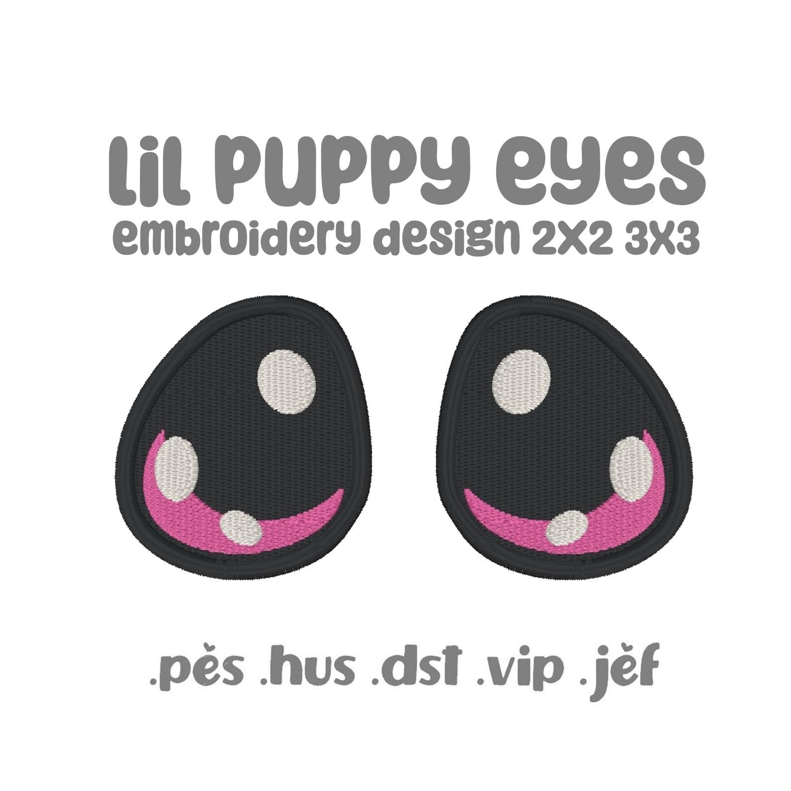 Puppy Eyes Pattern 4x4 Embroidery Machine Design Kawaii DIY
