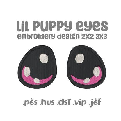 Puppy Eyes Embroidery Pattern 4x4 Embroidery Machine Design Pattern Kawaii DIY Plushie Digital Download