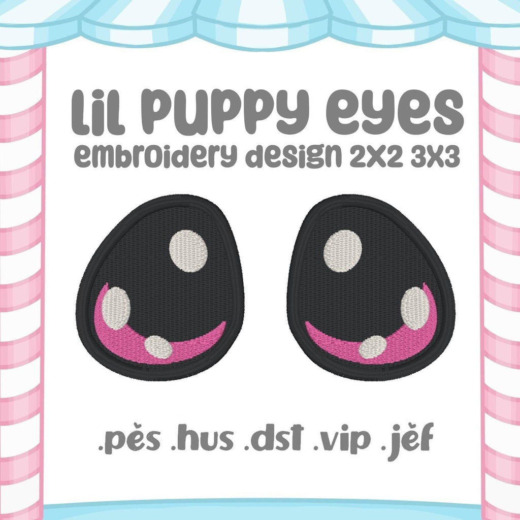 Puppy Eyes Pattern 4x4 Embroidery Machine Design Kawaii DIY