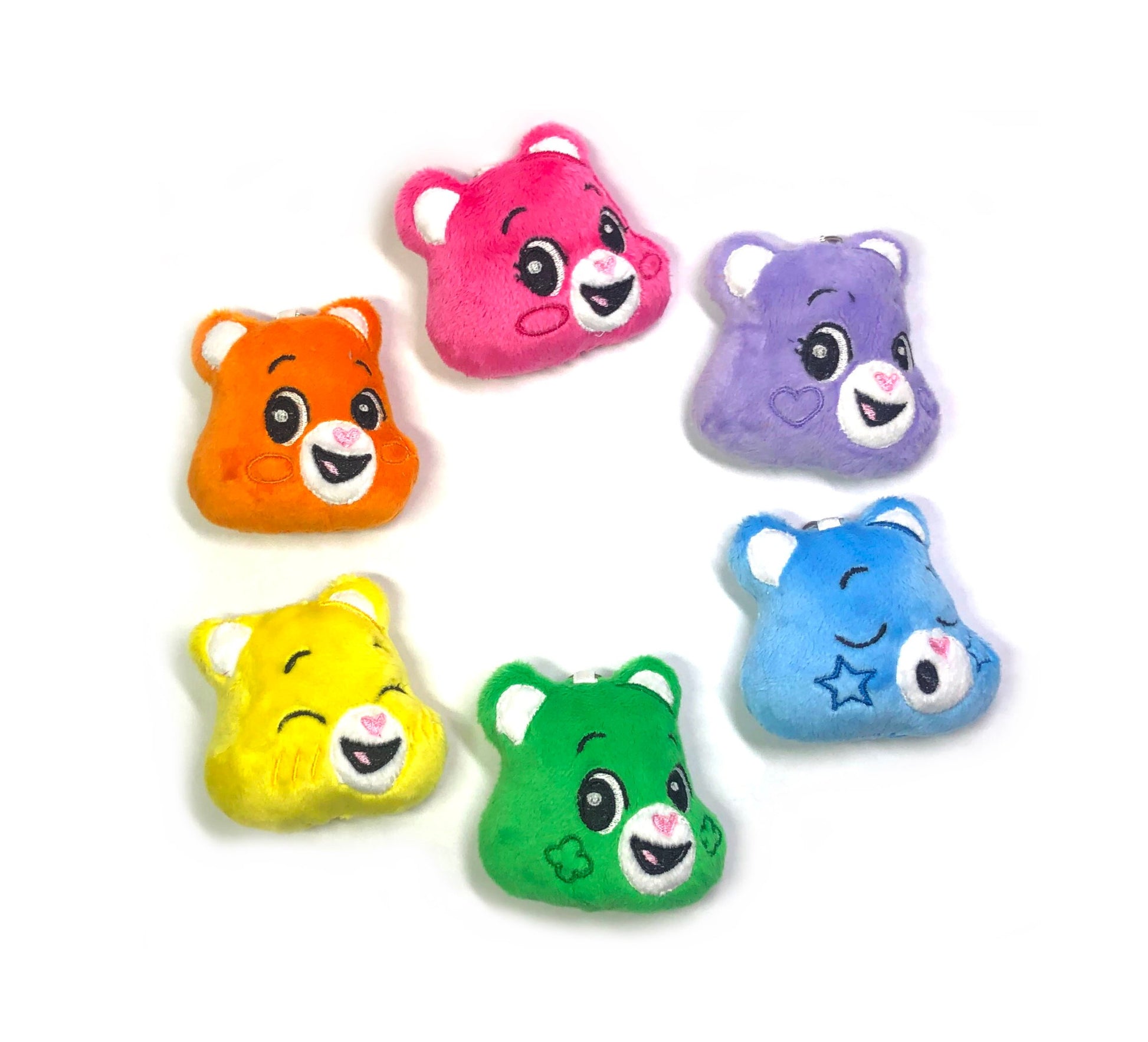 Sweet Bears ITH Embroidery Pattern Tiny Plush Cute Fluffy Pastel Keychain