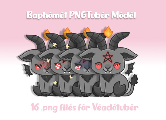 Baphomet PNGTuber Veadotube Kawaii Chibi Emotes For Streaming or Videos