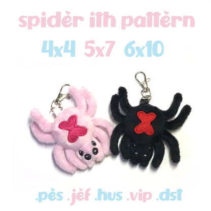 Cutie Widow Spider ITH Embroidery Plush Pattern Keychain Halloween Embroidery Machine Pattern Creepy Cute Kawaii