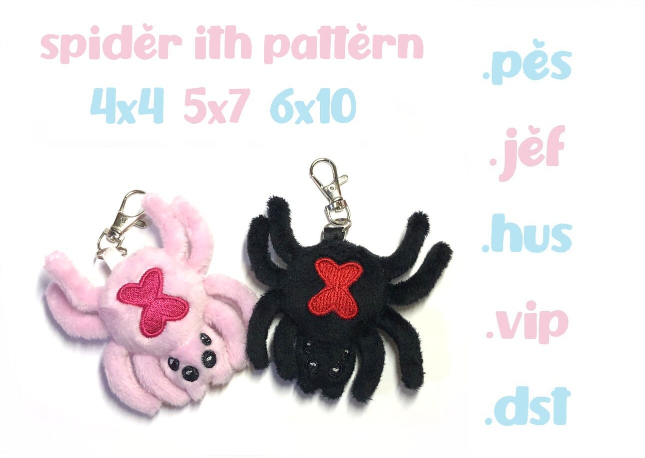 Cutie Widow Spider ITH Embroidery Plush Pattern Keychain Halloween Embroidery Machine Pattern Creepy Cute Kawaii