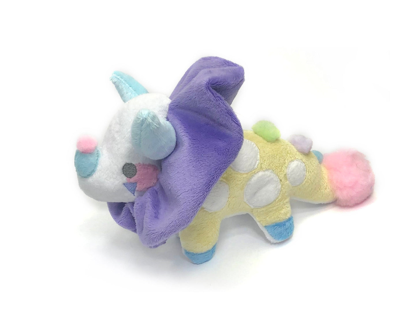 Funceratops Clown Triceratops Plushie Kawaii Tiny Plush Cute Fluffy Pastel Circus Clowncore MADE TO ORDER