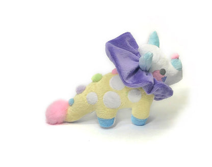 Funceratops Clown Triceratops Plushie Kawaii Tiny Plush Cute Fluffy Pastel Circus Clowncore MADE TO ORDER