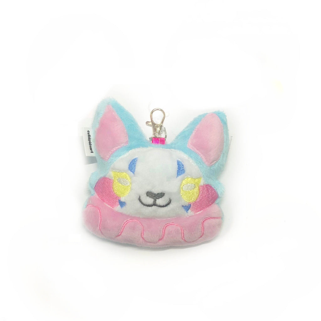 Clown Cutie Cat Plush Keychain Cute Fluffy Pastel Circus Clowncore Carnival Pastel Goth Kawaii MADE TO ORDER