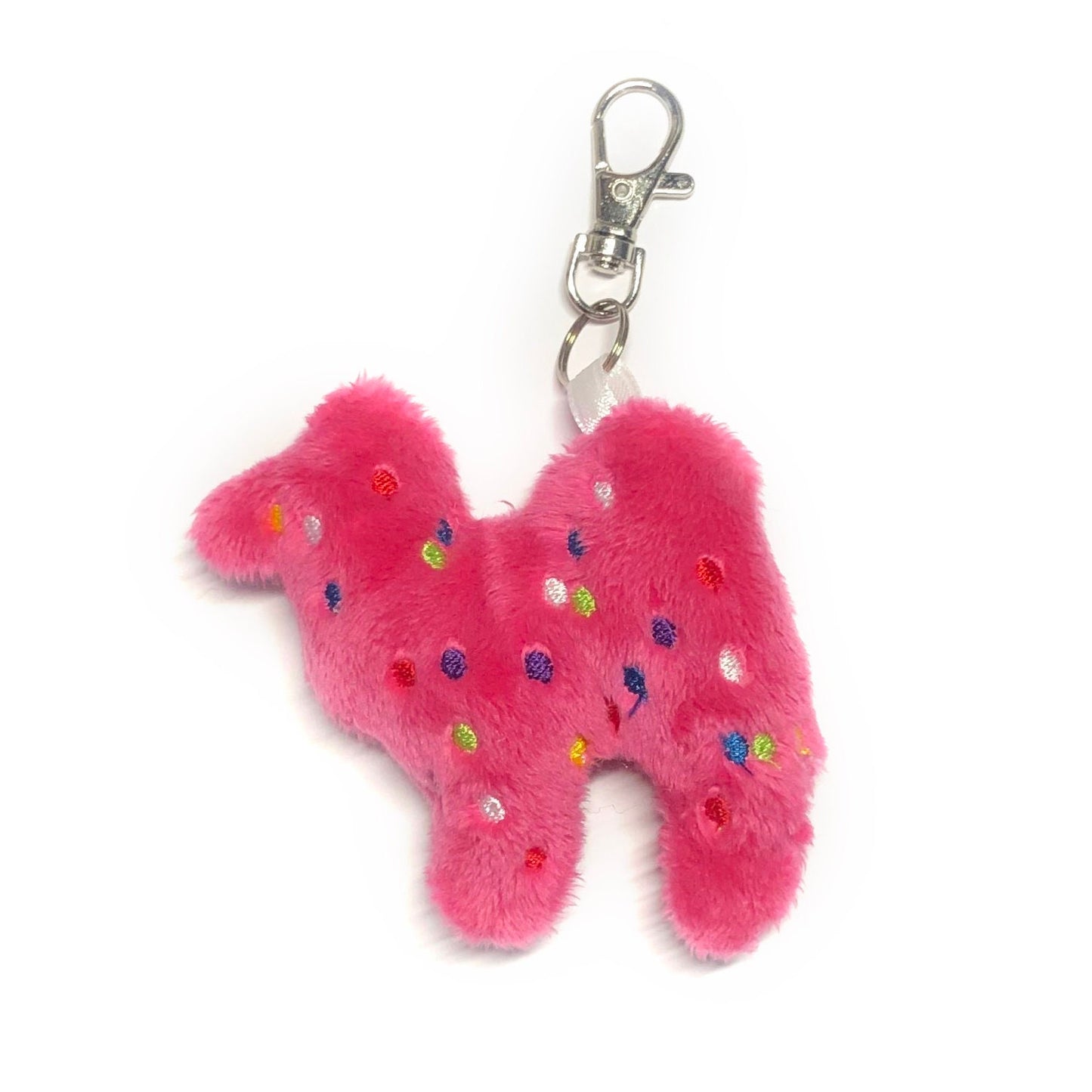 Animal Cracker Frosted Circus Cookie Plush Keychain Pink White Cute Fluffy Pastel Circus Clowncore Carnival Kawaii Sprinkles MADE TO ORDER