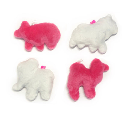 Circus Animal Cracker Sewing and ITH Embroidery Pattern Frosted Pink White Kawaii Tiny Plush Cute Fluffy Pastel 4x4