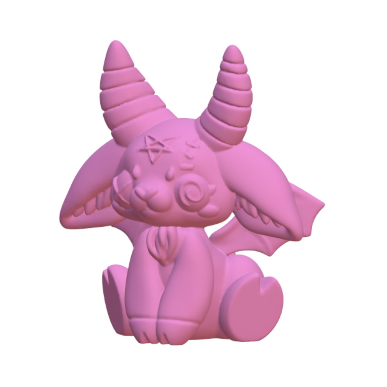 Baphomet Kawaii Resin STL Files 3D Print Figurine Decoration Doll Goth Emo Satanist Occult