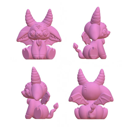 Baphomet Kawaii Resin STL Files 3D Print Figurine Decoration Doll Goth Emo Satanist Occult