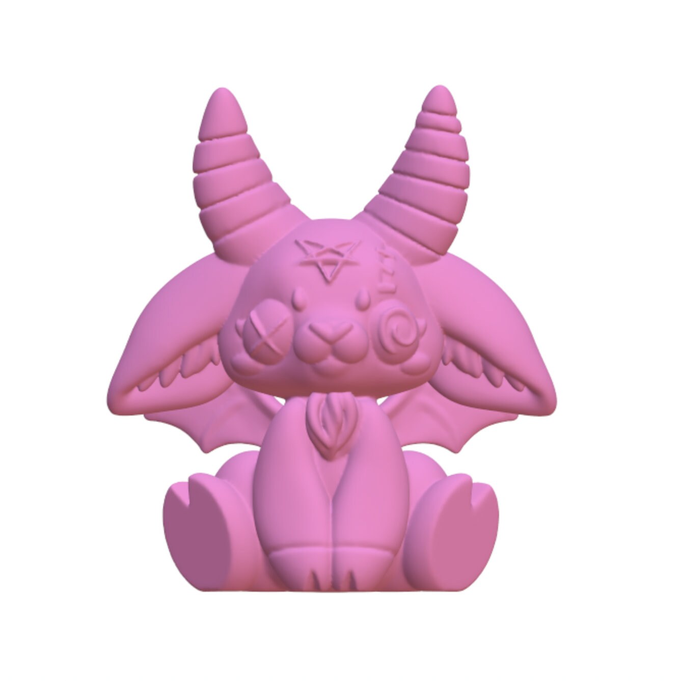 Baphomet Kawaii Resin STL Files 3D Print Figurine Decoration Doll Goth Emo Satanist Occult