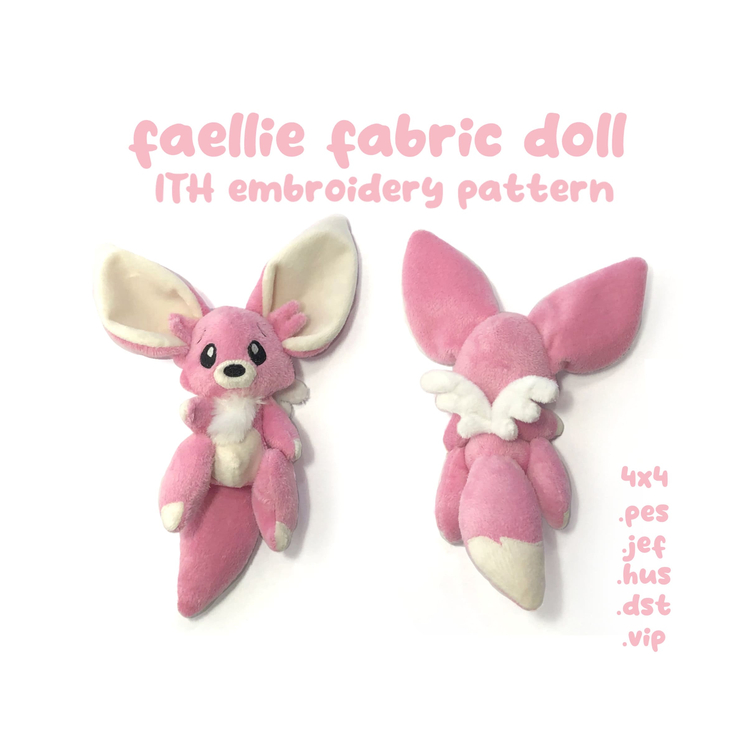 Neopets Faellie Fabric Doll ITH 4x4 Embroidery Plush Pattern