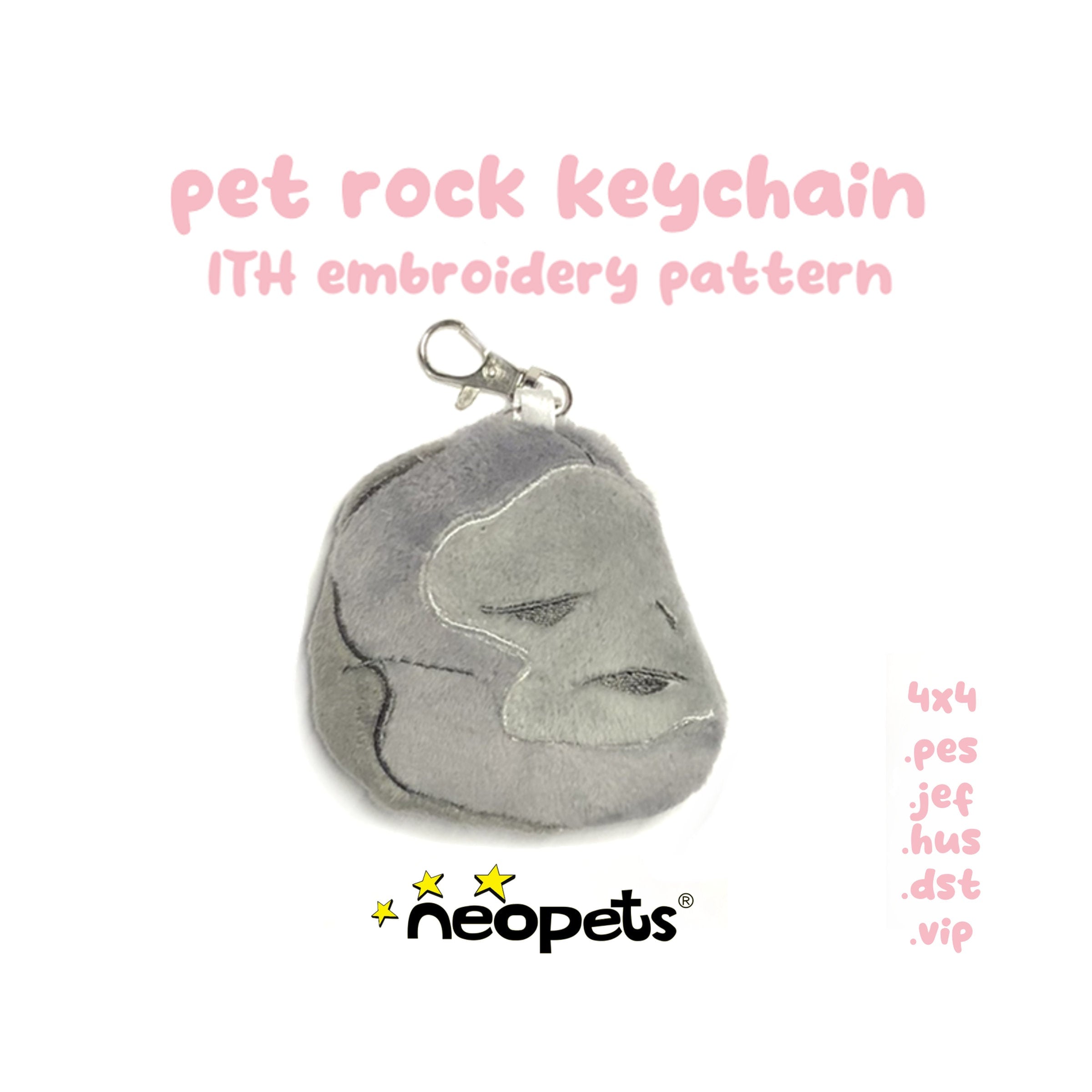 Neopets Pet Rock Petpet ITH Plush Embroidery Machine Pattern 4x4