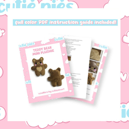 Kawaii Teddy Bear ITH Embroidery Plush Pattern Keychain 4x4 Embroidery Machine Pattern Cute Kidcore