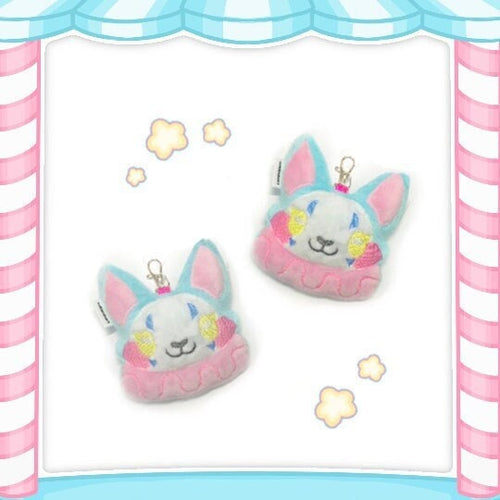 Clown Cutie Cat Plush Keychain Cute Fluffy Pastel Circus Clowncore Carnival Pastel Goth Kawaii MADE TO ORDER