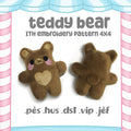 Kawaii Teddy Bear ITH Embroidery Plush Pattern Keychain 4x4 Embroidery Machine Pattern Cute Kidcore