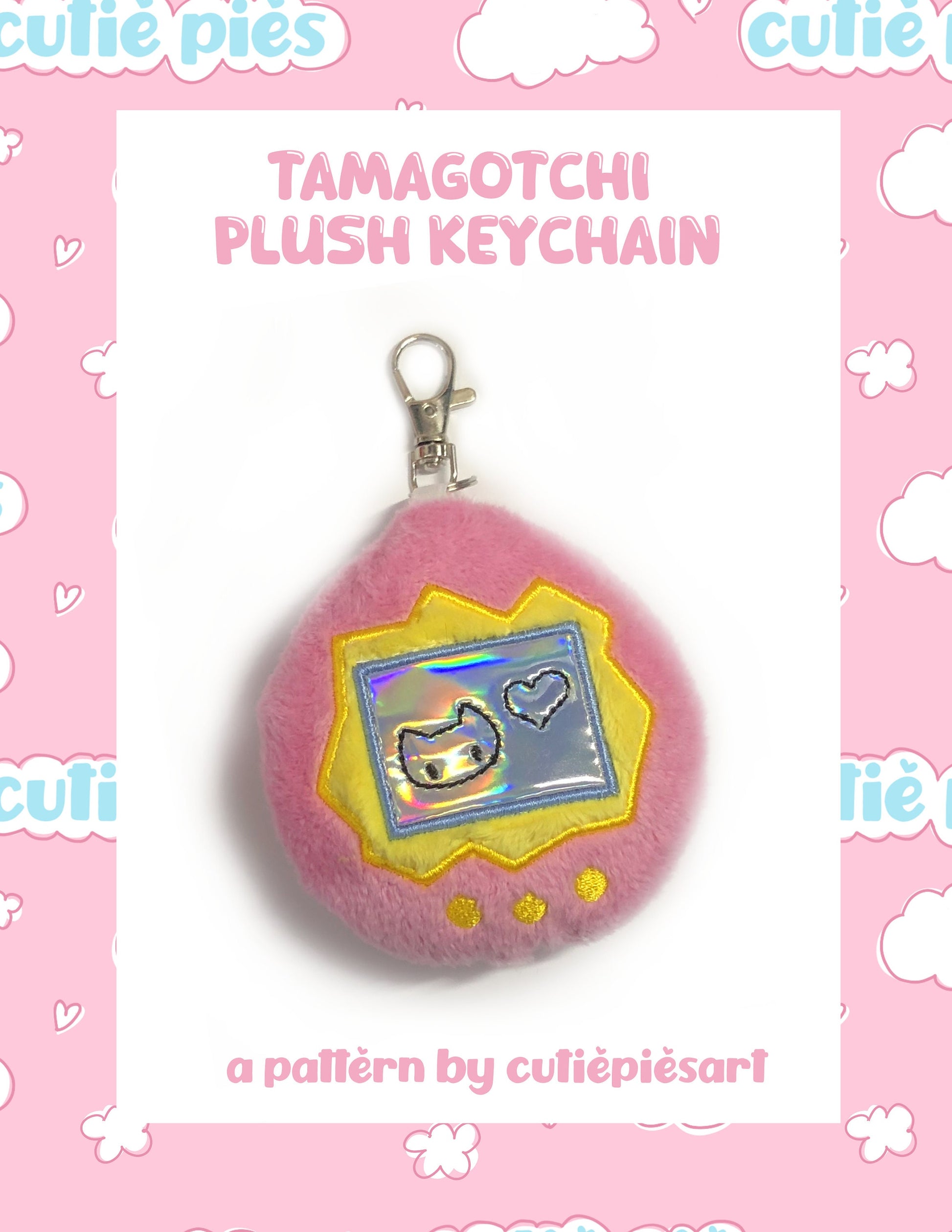 Virtual Electronic Pet Y2K ITH Embroidery Plush Pattern Keychain Nostalgia 4x4 Embroidery Machine Pattern Cute Kawaii 2000s